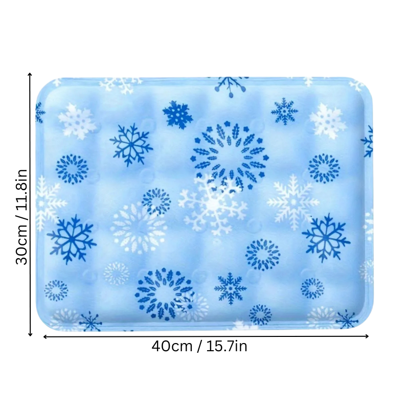 Waterproof Cooling Pet Mat for Dogs and Cats, blue mat, ideal for keeping pets cool, fits couches and crates, multiple sizes.
