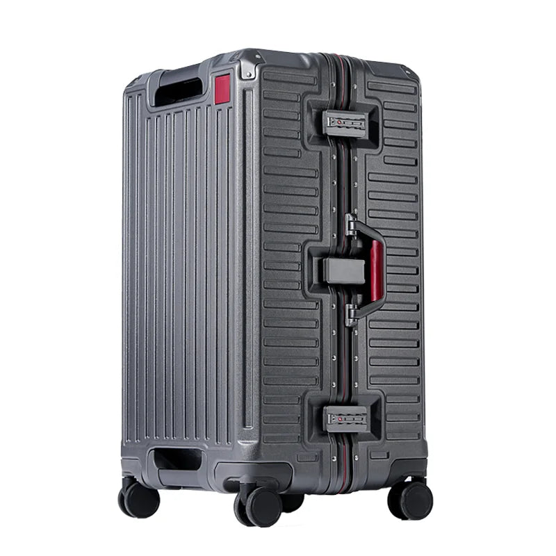 Spacious Zagreb hard shell luggage, perfect for long trips. Features wide grip handle, spinner wheels & TSA security.