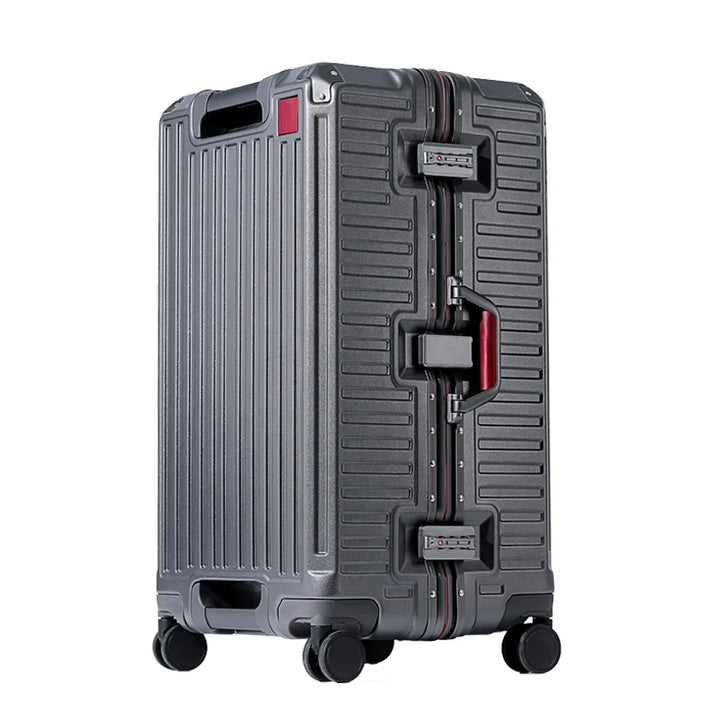 Spacious Zagreb hard shell luggage, perfect for long trips. Features wide grip handle, spinner wheels & TSA security.