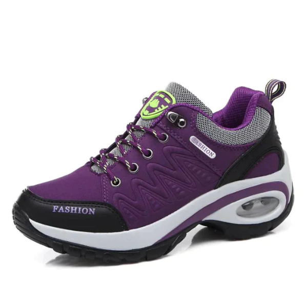 Close-up of Alessa women's orthopedic walking shoes, showcasing breathable fabric & durable design.