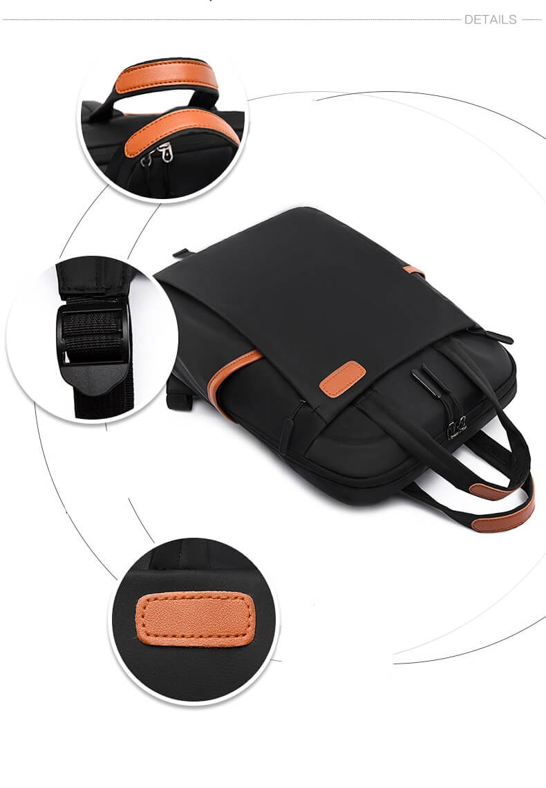 Women's anti-theft backpack with hidden zippers. Water-resistant for secure travel.