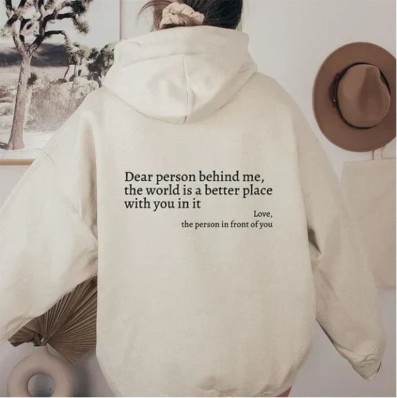 Stylish women's graphic hoodie. Comfortable casual pullover sweatshirt featuring a witty message.
