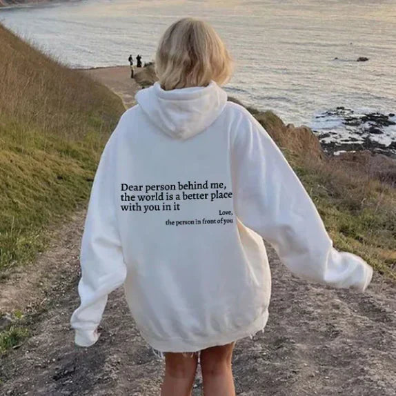 Women's comfortable casual hoodie, graphic sweatshirt with a witty design. Stylish everyday pullover.