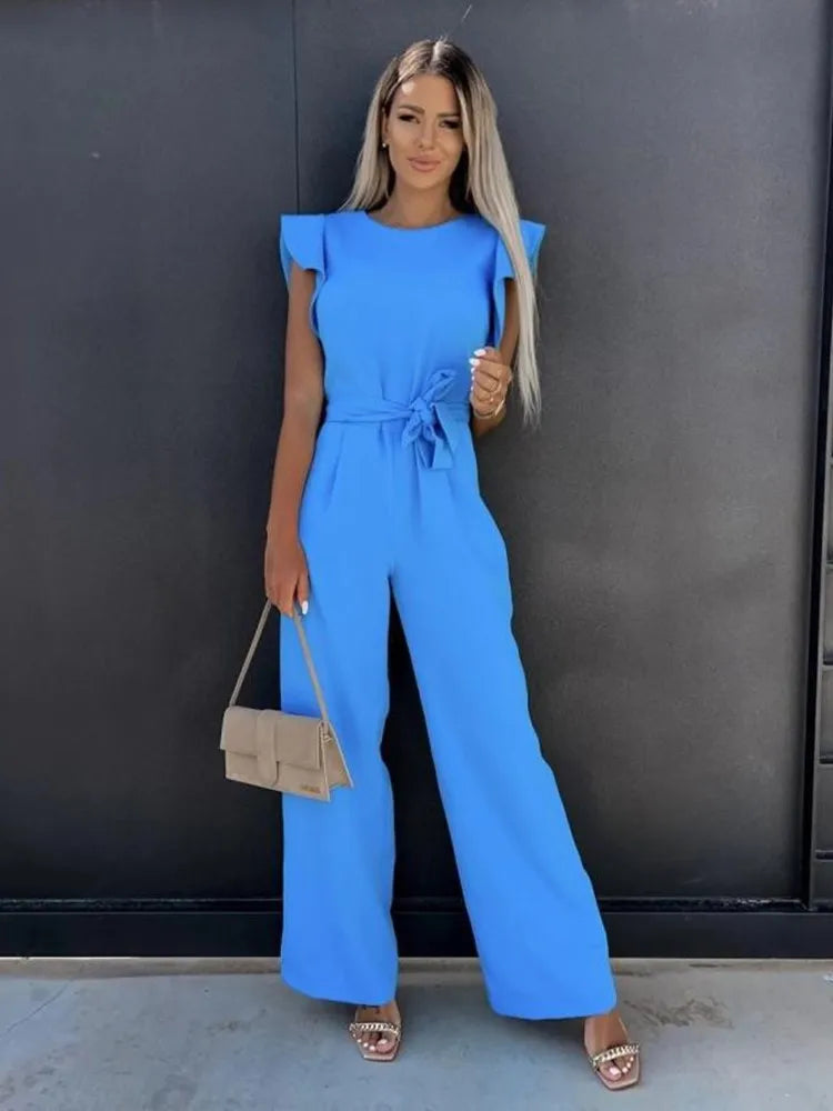 Women's comfortable jumpsuit in a modern design. Effortless chic style, perfect versatile one-piece outfit.