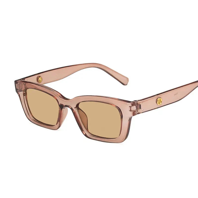 Blue women's rectangular wayfarer sunglasses, dark lenses offering chic sun protection and classic style.