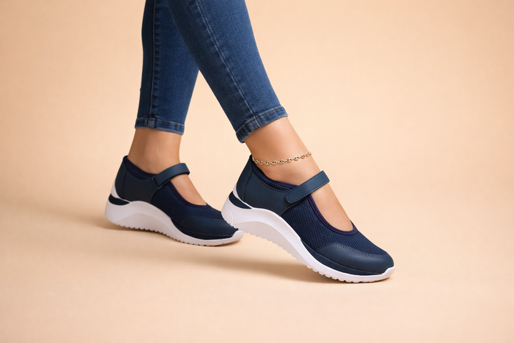 Versatile women's Mary Jane athletic sneakers, providing comfortable all-day support for walking and casual activities.