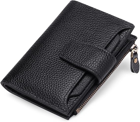 Back view of a sleek leather RFID blocking wallet for women, designed for ultimate security and organization.