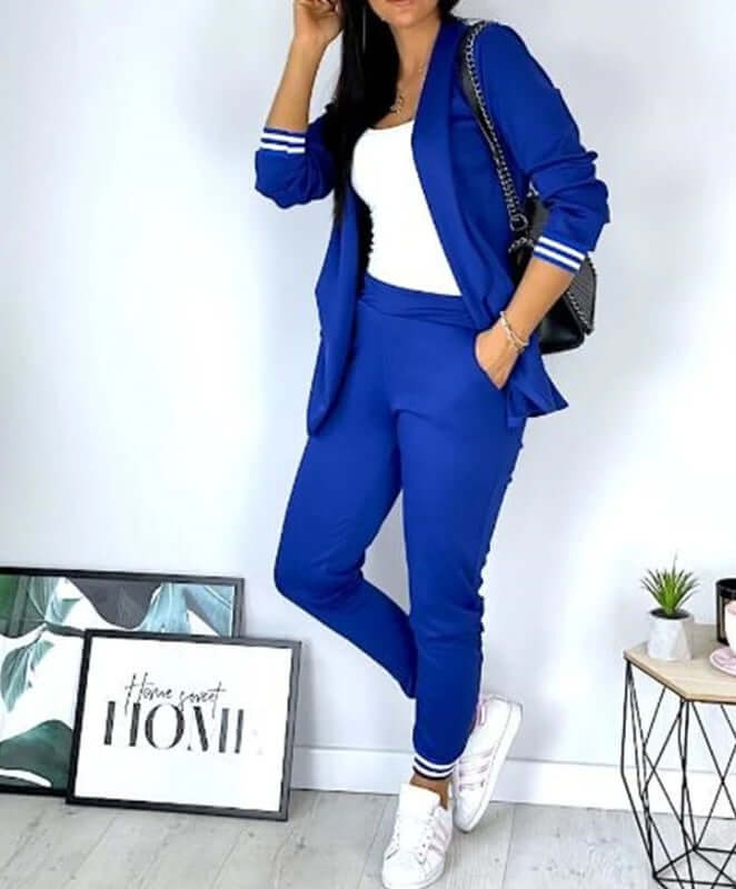 Women's relaxed fit knitted wide leg pants, part of a cozy two-piece lounge set, perfect for winter comfort.