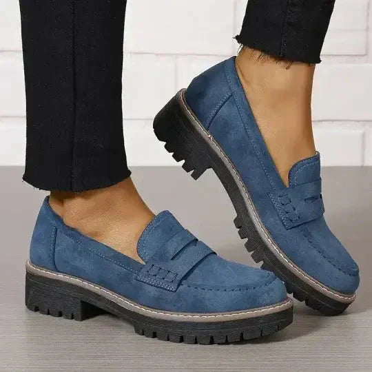 Stylish women's chunky loafers, versatile slip-on shoes for everyday wear and modern fashion comfort.