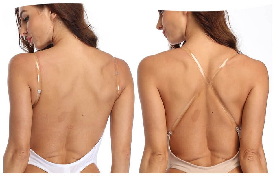 Seamless women's deep V backless shapewear offering firm support & a smooth, elegant look under any dress.
