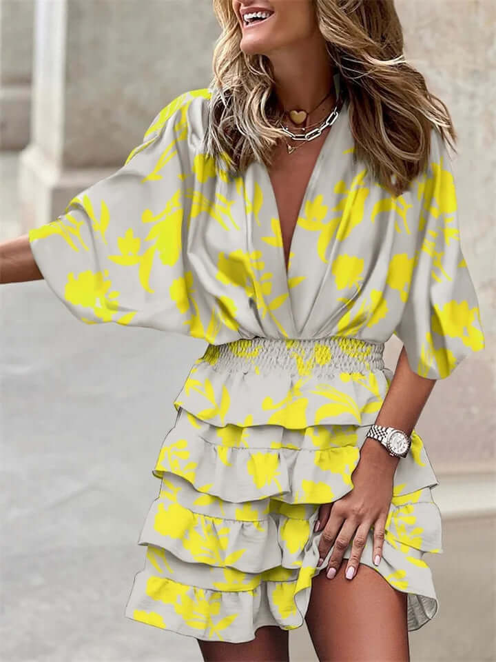 Women's effortless flowy long sleeve maxi dress for comfortable summer style, perfect for casual wear or vacation.