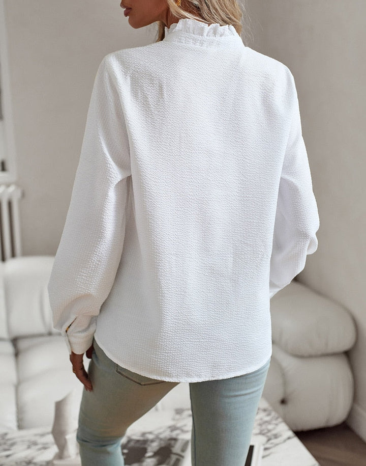 Comfortable women's everyday blouse, an elegant top with versatile, chic fashion appeal.