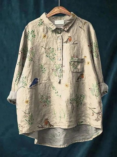 Stylish floral blouse for women, an elegant printed top perfect for versatile daily fashion.