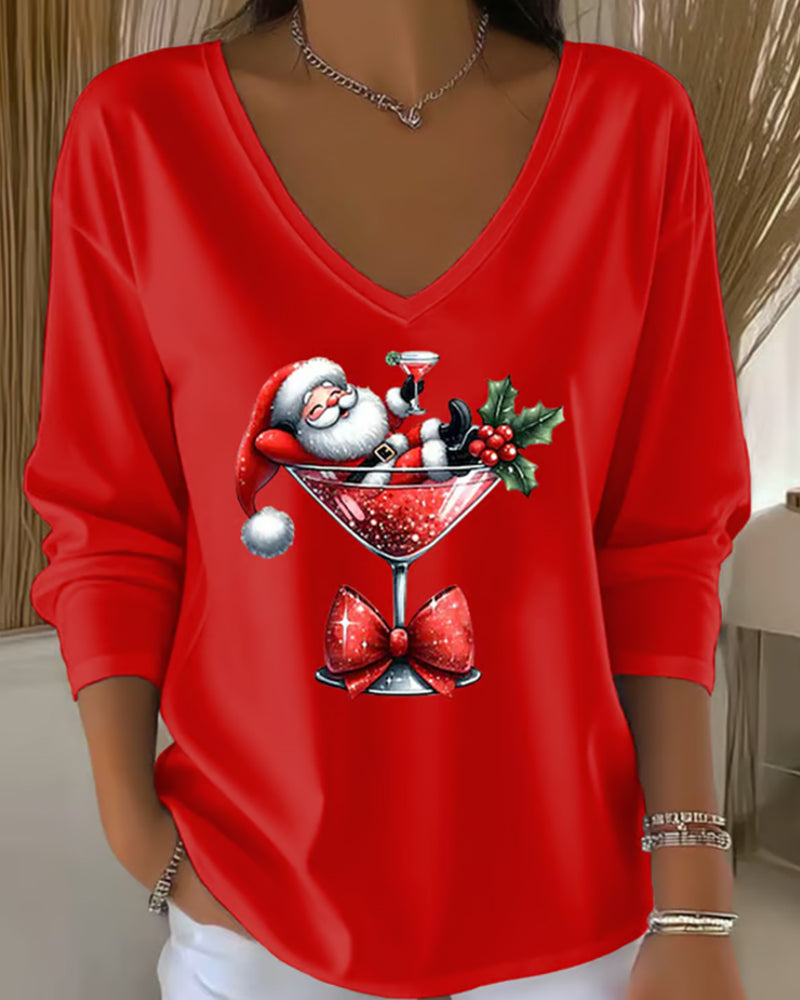 Comfortable women's v-neck top. Relaxed fit, versatile for everyday wear or casual chic style.
