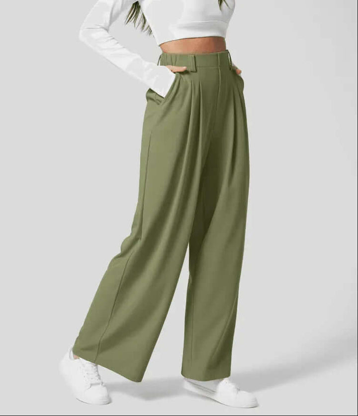 Versatile women's tailored wide leg trousers, high-waisted for an elegant and modern fashion statement.
