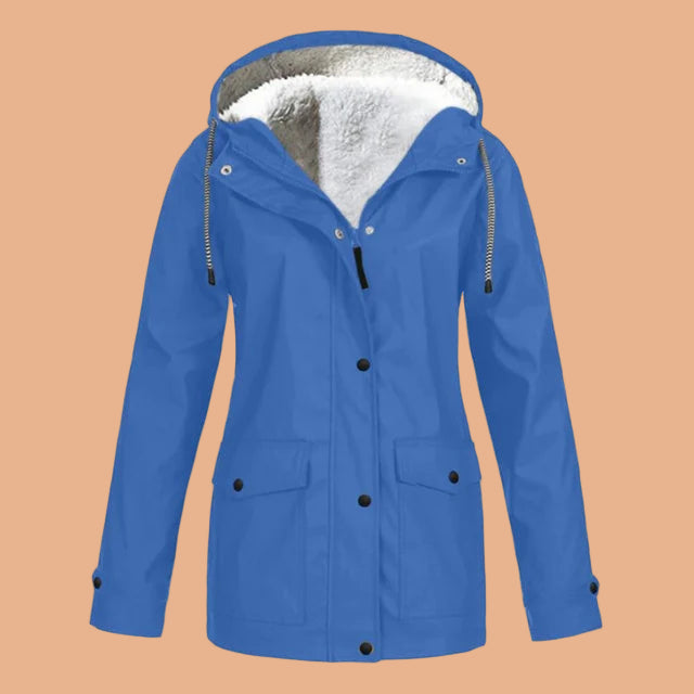 Women's mid-length hooded utility winter outerwear, perfect warm parka for chilly outdoor days.