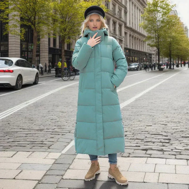 Chic Isabella long coat for women, ultimate warmth, elegant winter jacket for female apparel.