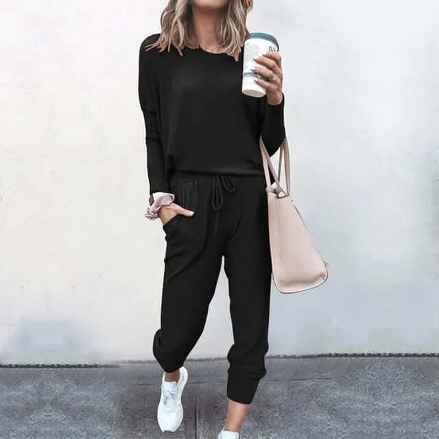 Stylish women's two-piece lounge set, perfect for everyday casual wear.