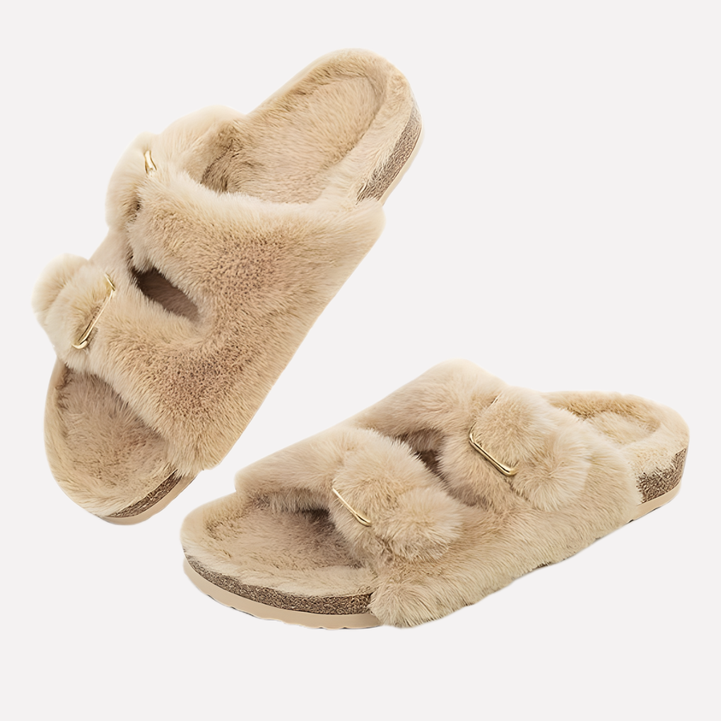Ergonomic open toe women's comfort slippers, ensuring cozy support for daily casual wear.