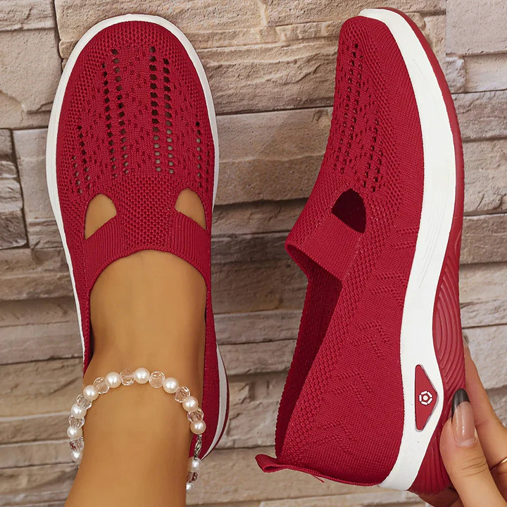 Stylish women's slip-on comfort shoes, ideal for walking, foot support & everyday wear.