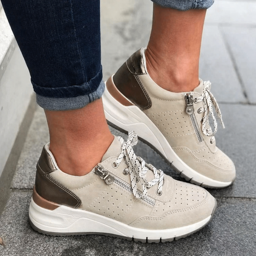 Cushioned women's orthopedic shoes. Provides ultimate comfort & arch support for walking & foot health. Ergonomic design.