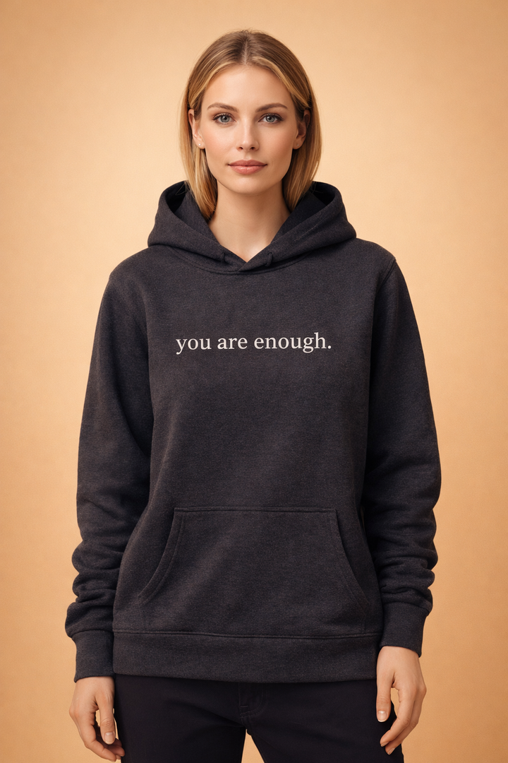 Women's oversized hoodie with an inspiring slogan, perfect for cozy and comfortable casual wear.