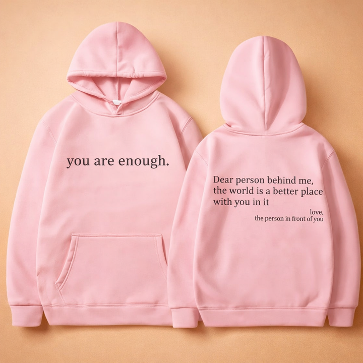 Stylish women's hoodie with a relaxed fit and a powerful positive slogan for daily wear.