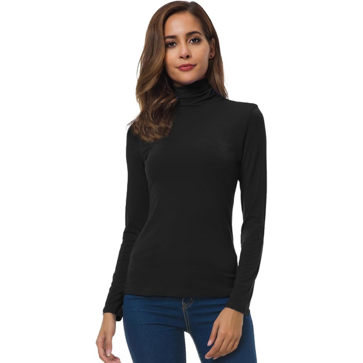 Fashionable women's slim fit turtleneck, a stylish & comfortable top.