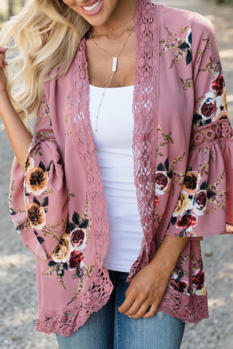 Women's fashion patchwork print top, loose fit & comfy cotton blend for casual style.