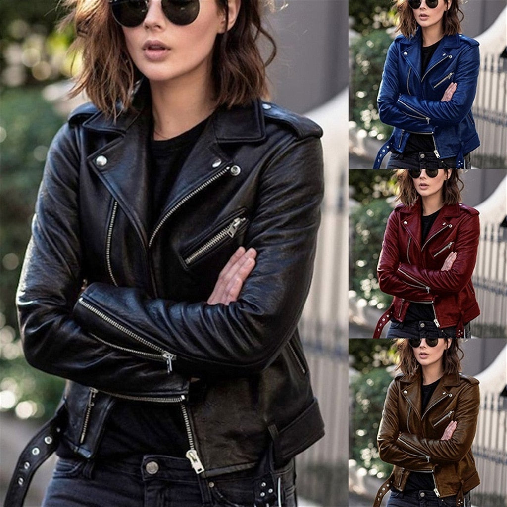 Women's stylish vibrant outerwear jacket. Perfect tailored fit, zipper closure for versatile spring & fall fashion.