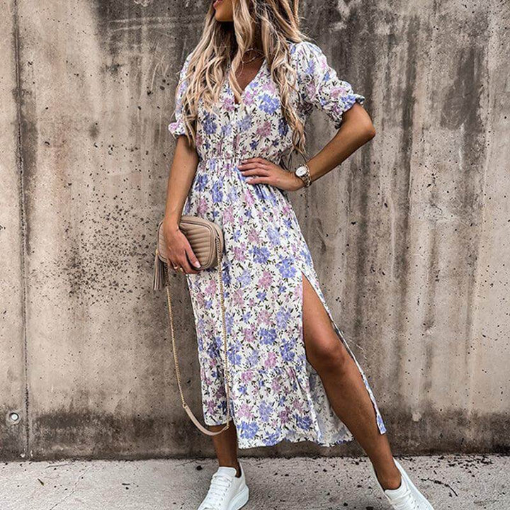 Flowy sleeveless midi dress for women, perfect for summer, offering casual comfort & vacation style.