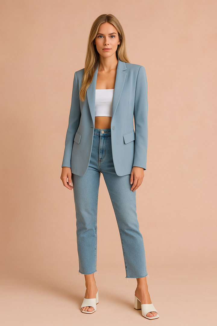 Women's chic everyday blazer, a lightweight versatile jacket perfect for smart casual & office style.