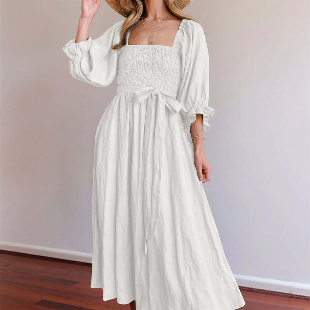 Stylish women's summer dress, a comfortable and flowy versatile piece for casual or elegant beachwear.