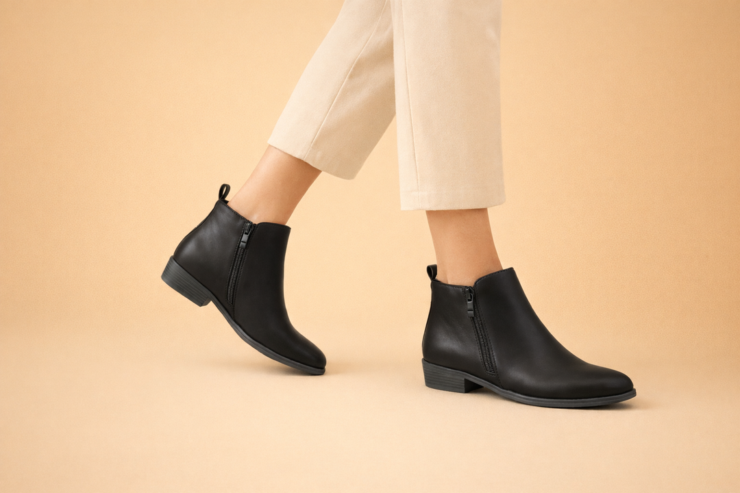 Brown vintage chelsea ankle boots for women, stylish & comfortable with good foot support.