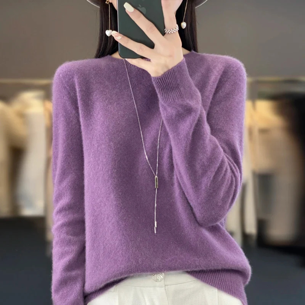 Soft, warm, and cozy women's crewneck pullover sweater for ultimate comfort.