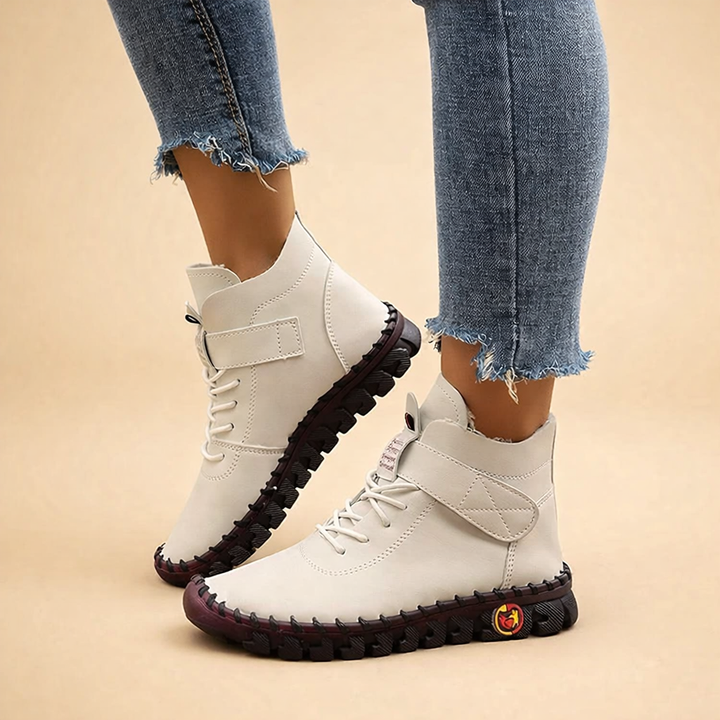 Women's warm winter sneakersboots for all-day comfort, cozy design with foot pain relief features.