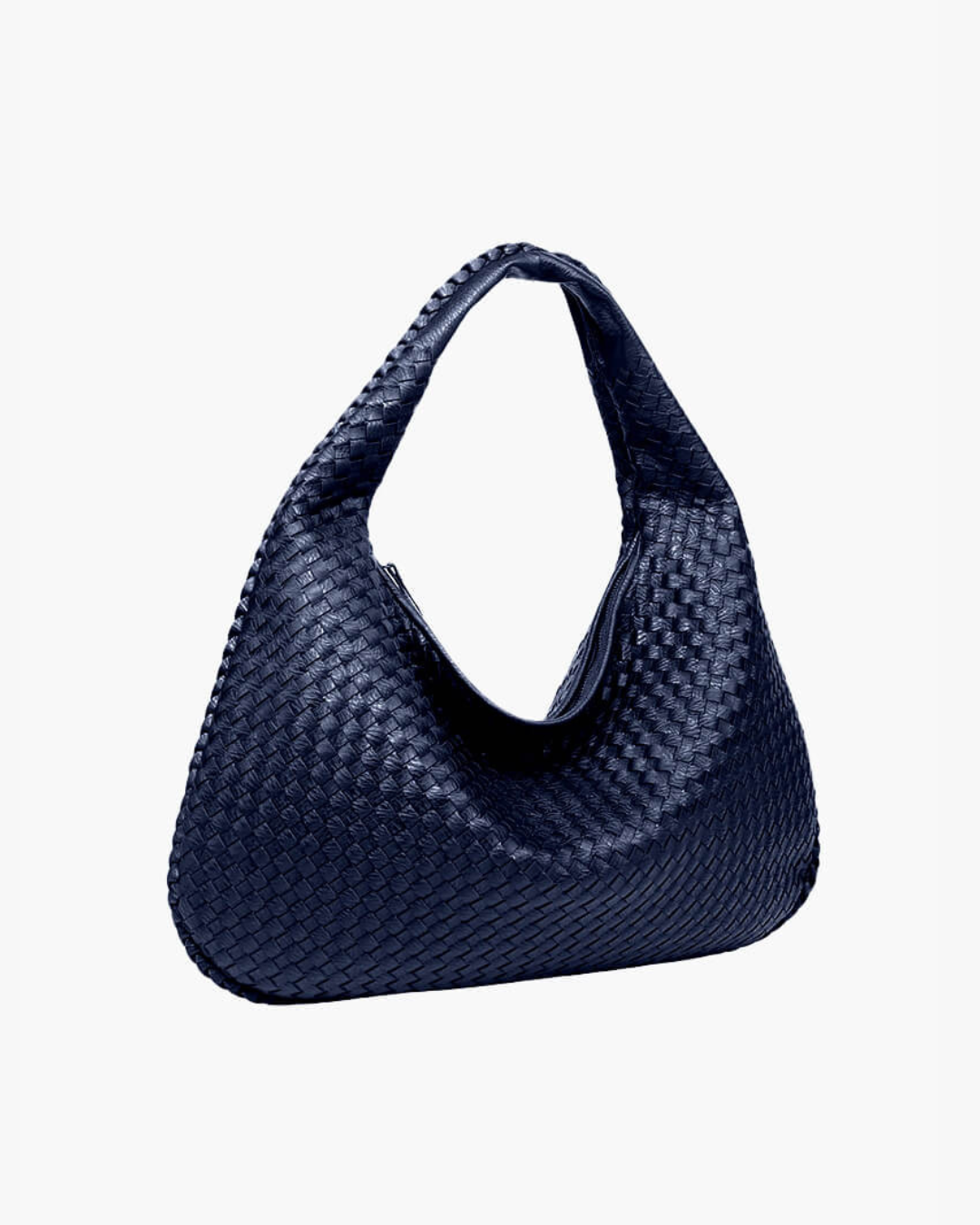 Elegant women's woven hobo bag, a chic shoulder handbag for a sophisticated everyday style.