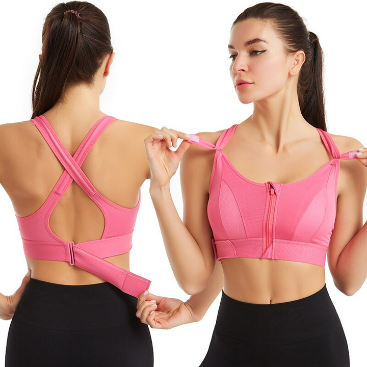 Women's 2-Pack Ultra Comfort Breathable Sports Bra with seamless fit and moisture-wicking fabric for high-impact activities.