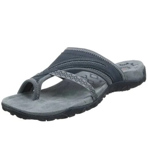 Women's comfortable orthotic cross strap sandals with chic design, featuring an orthotic sole and non-slip outsole for suppor