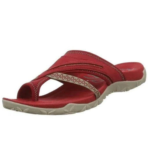 Women's comfortable orthotic cross strap sandals with chic design, featuring an orthotic sole and non-slip outsole for suppor