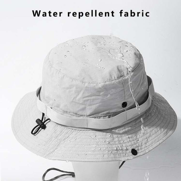"Women's UV Protection Sun Hat with Wide Brim, UPF 50+, available in Beige, Gray, Navy Blue, stylish sun coverage accessory"